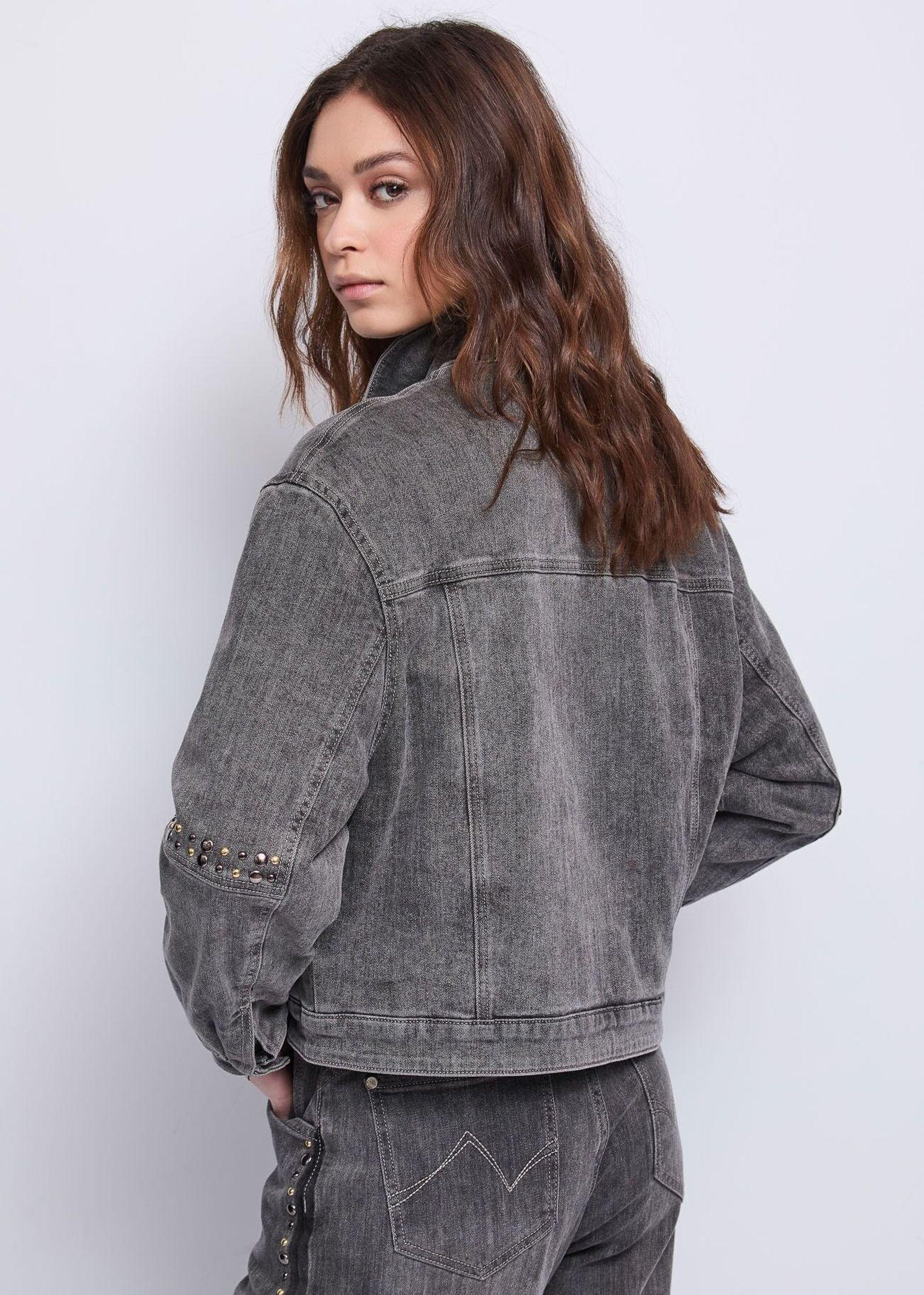 Giubbotto denim con borchie 521BD36003 00 GAUDI' 