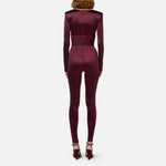 Tuta in lycra lucida con inserti plissè TU01946E2 CG3 ELISABETTA FRANCHI 