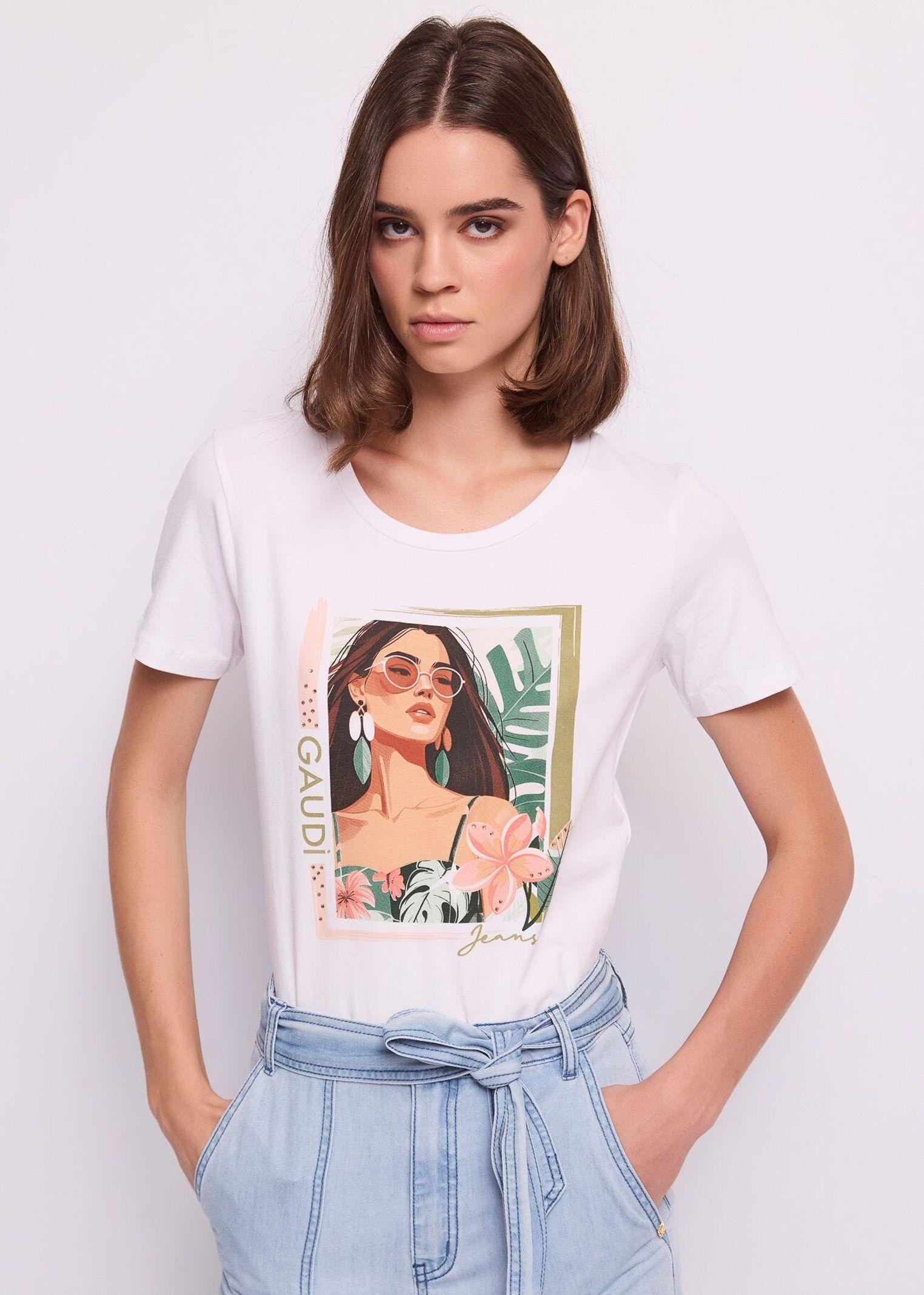 T-shirt con stampa - Gaudi 611BD64062 2100 GAUDI' 