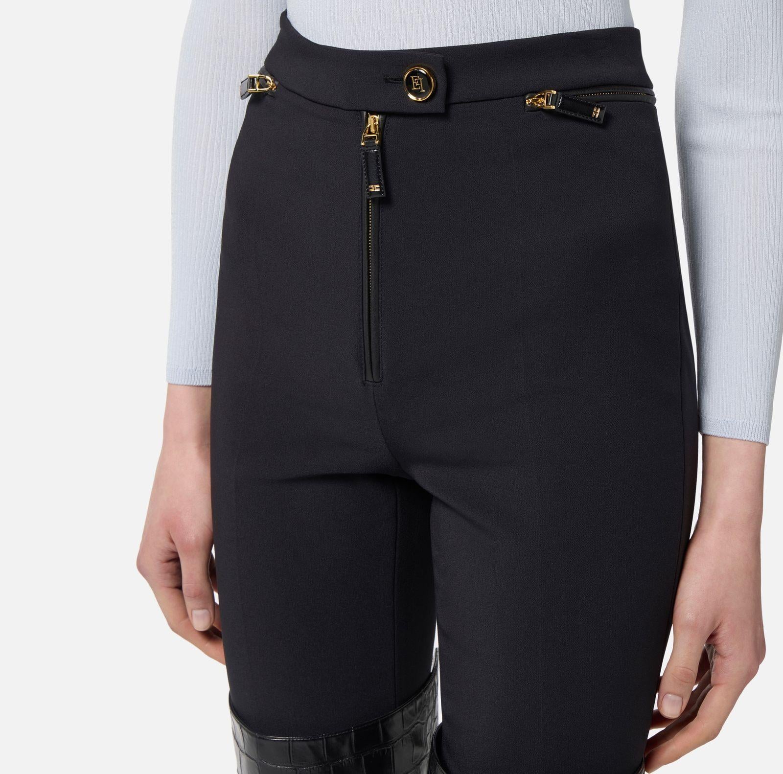 Pantalone con zip - Elisabetta Franchi PA10856E2 110 ELISABETTA FRANCHI 
