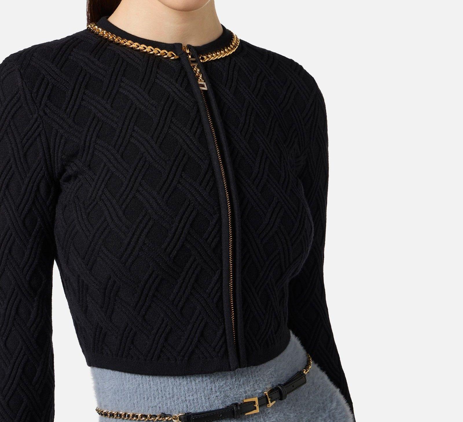 Cardigan con catena - Elisabetta Franchi MK29B56E2 110 ELISABETTA FRANCHI 