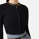 Cardigan con catena - Elisabetta Franchi MK29B56E2 110 ELISABETTA FRANCHI 