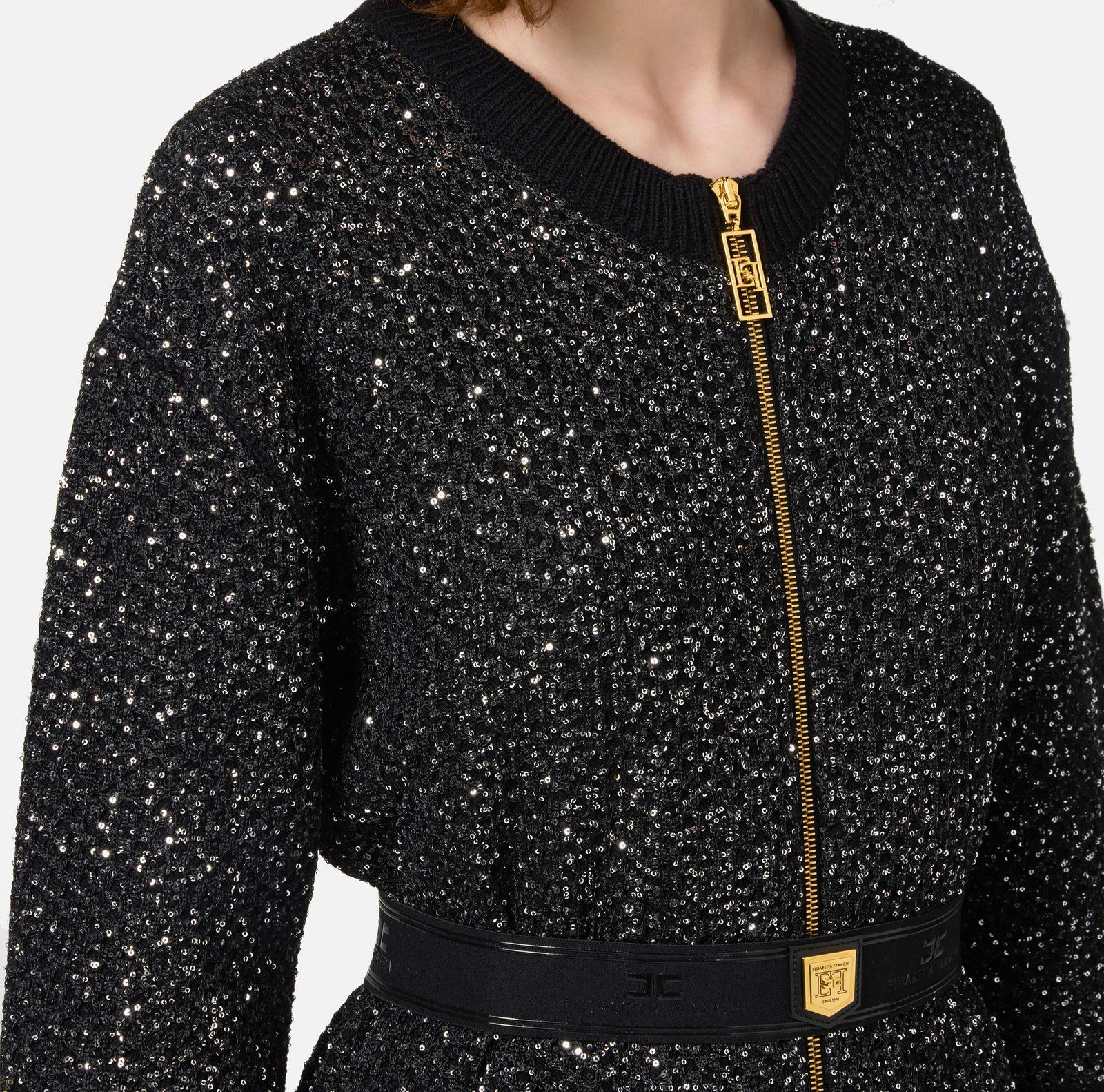 Abito in lana con filo paillettes e cintura AM35M47E2 X16 ELISABETTA FRANCHI 