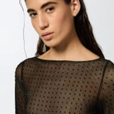 Maglia in tulle con strass
