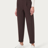 Pantalone carrot con pinces in tessuto Compact