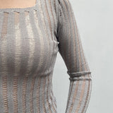 Maglia trasparente maniche lunghe
