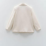 Giacca oversize doppiopetto ESS250054 CREMA ELEH 