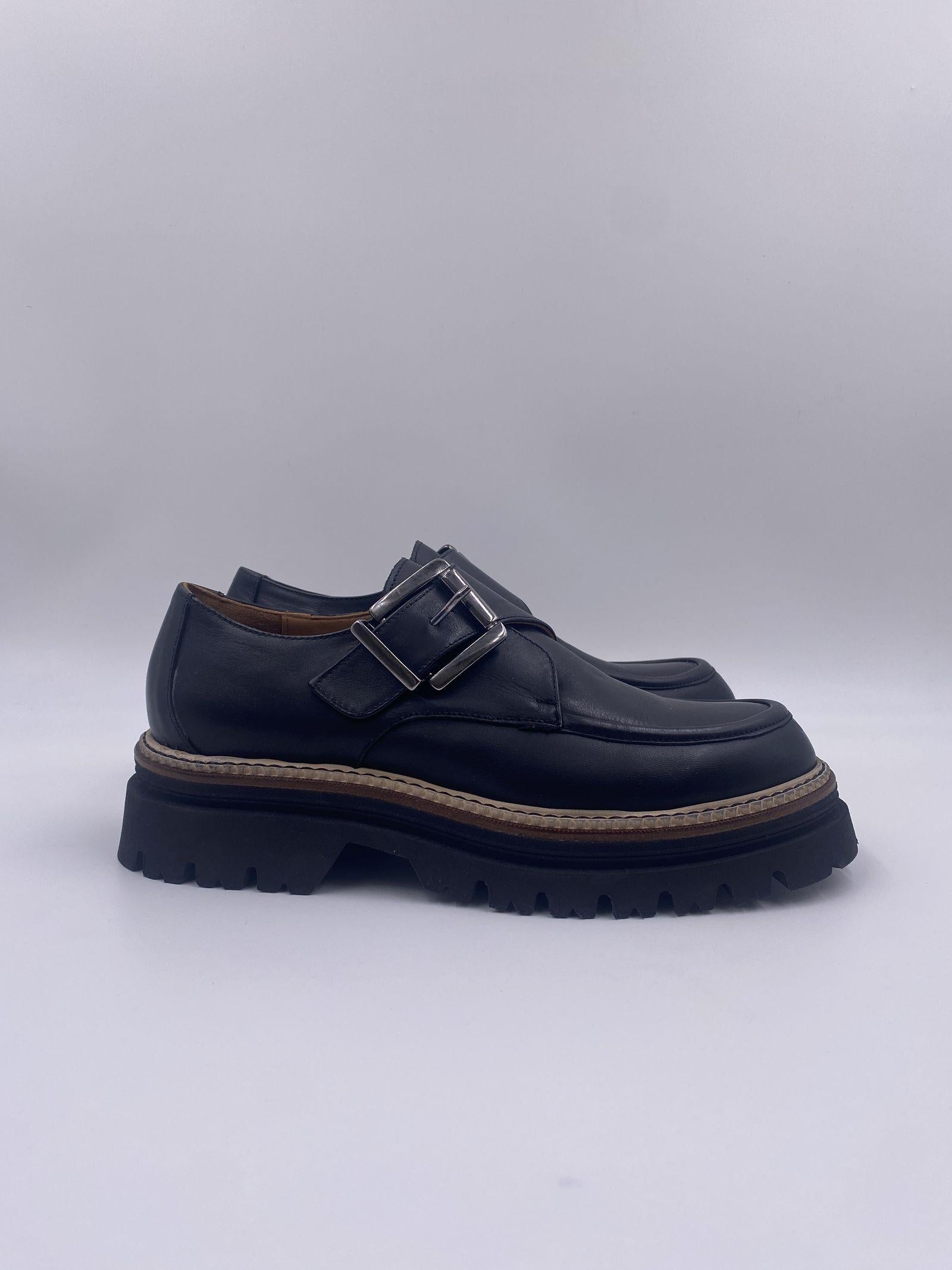 Mocassino in pelle con fibbia 1700 NERO CHIARINI 