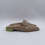 Sabot con perle e borchie 602 BEIGE CHIARINI 