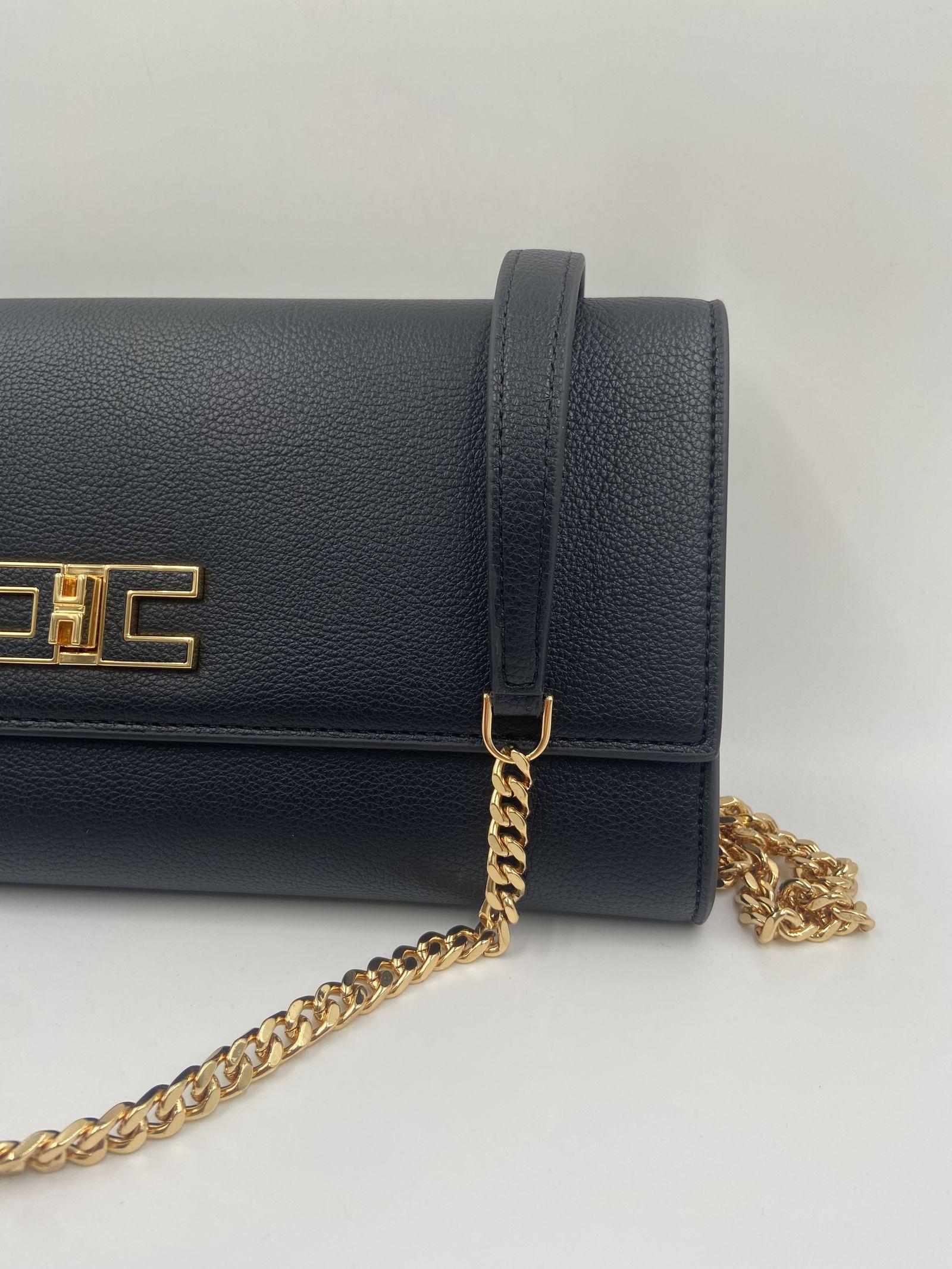 Baguette con tracolla e placca logo - Elisabetta Franchi BS32A51E2 110 ELISABETTA FRANCHI 