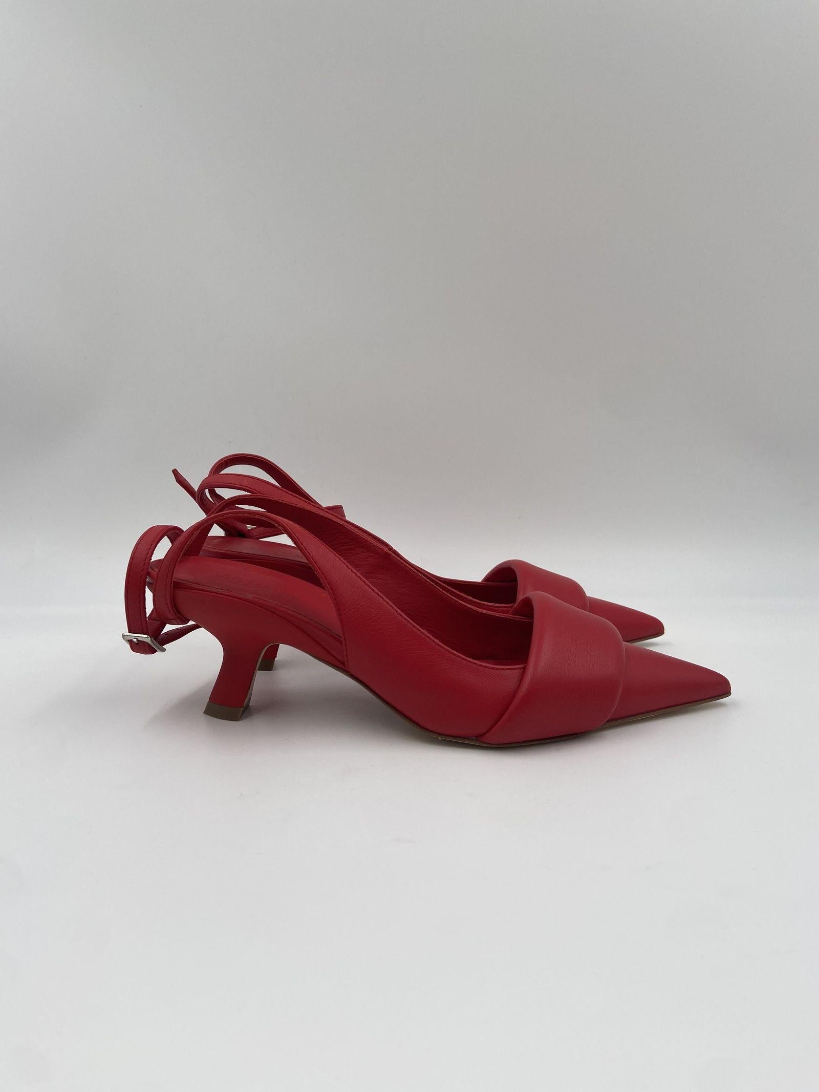 Sandalo slingback in pelle 1A4102D ROSSO VIC MATIE' 