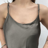 Abito lungo in raso - Ofelia D160 TAUPE OFELIA 