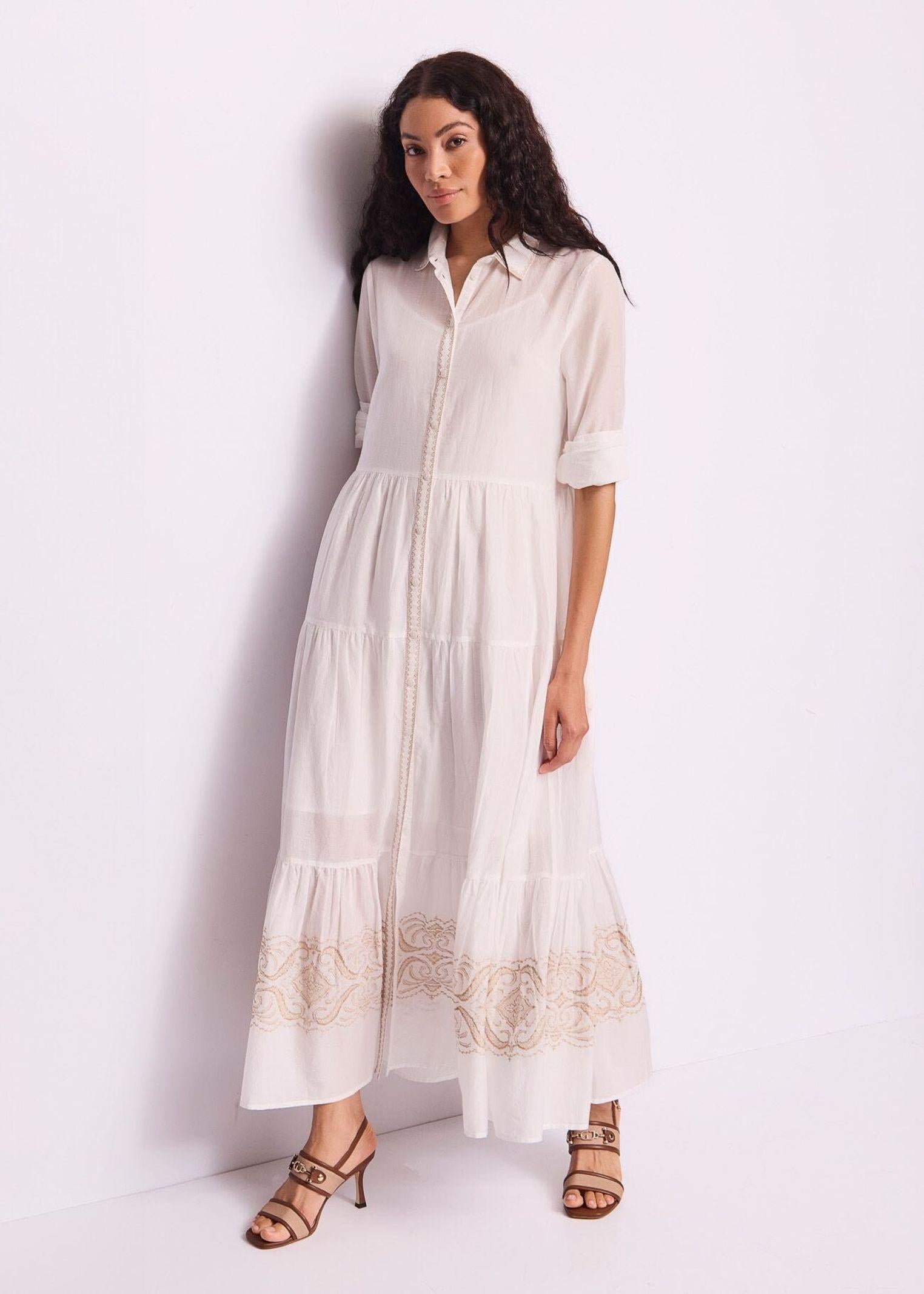 Abito chemisier maniche lunghe con ricamo 511FD15003 51100801 GAUDI' 