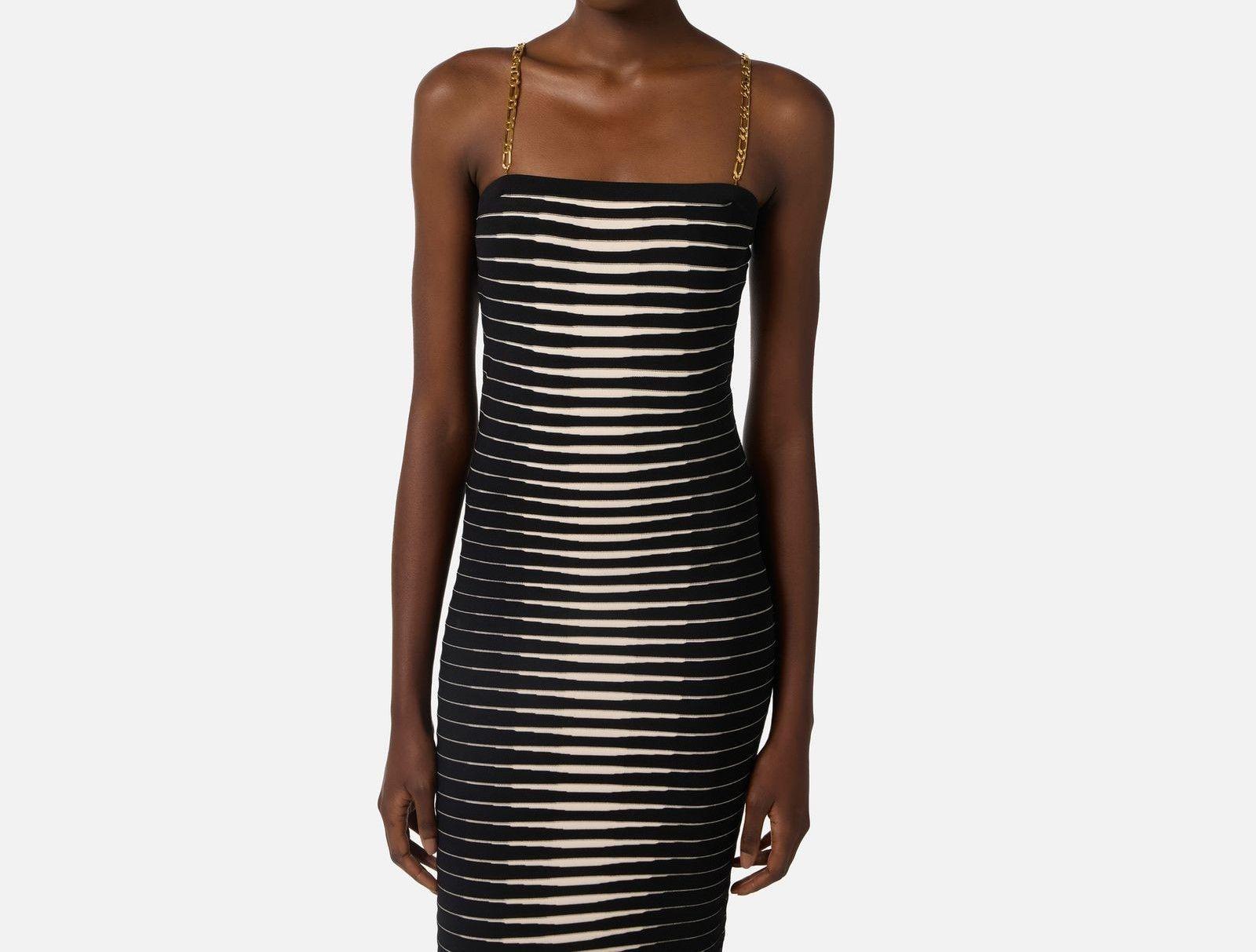 Abito con zebra jacquard - Elisabetta Franchi AM99S61E2 685 ELISABETTA FRANCHI 