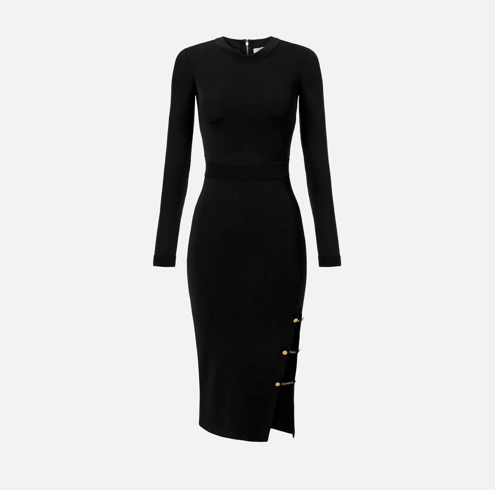 Abito in maglia con gemelli gioiello - Elisabetta Franchi AM28S57E2 110 ELISABETTA FRANCHI 