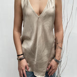 Top satinato scollo profondo - Ofelia MS2007 BEIGE OFELIA 
