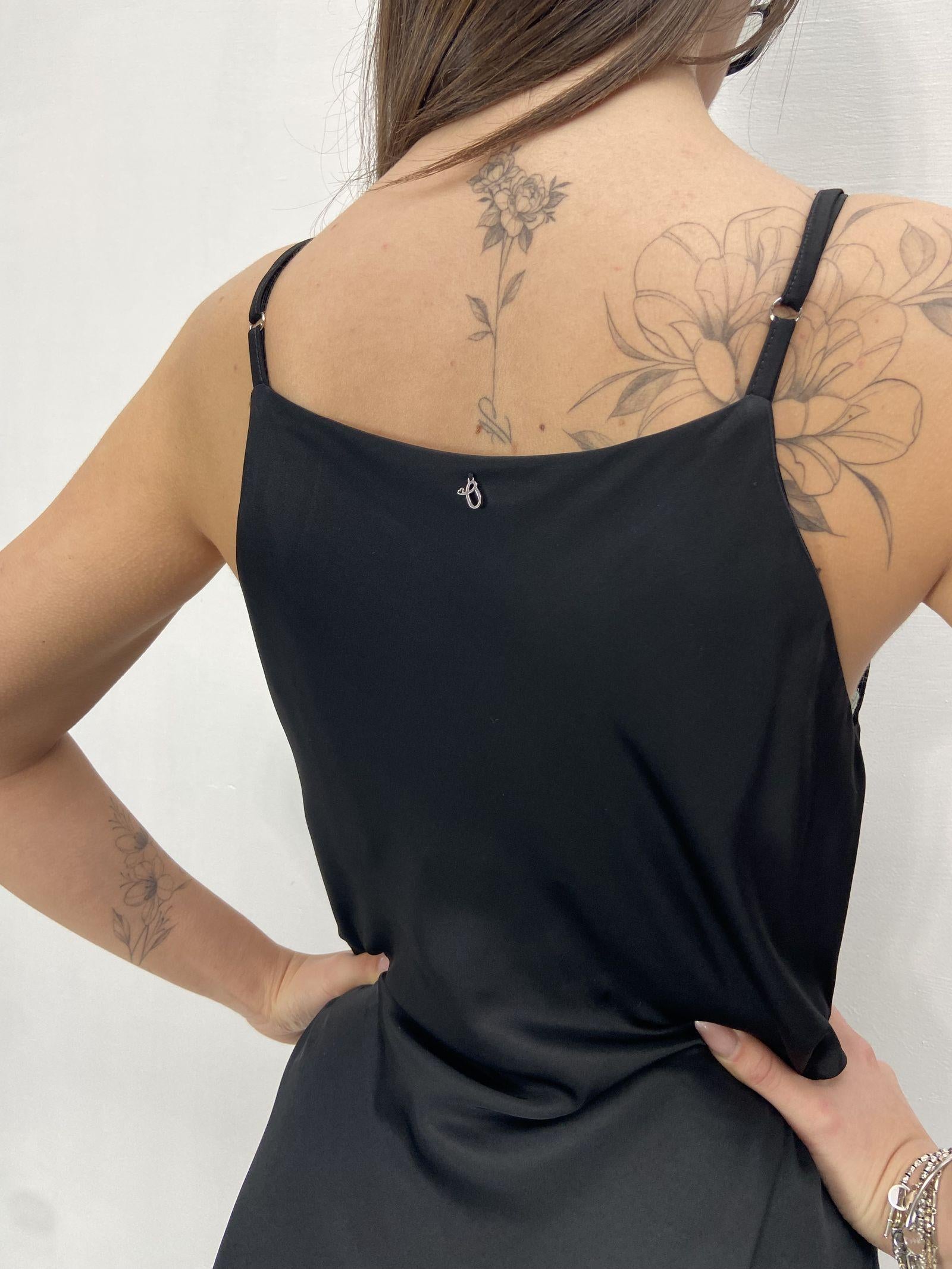 Abito lungo in raso D160 NERO OFELIA 