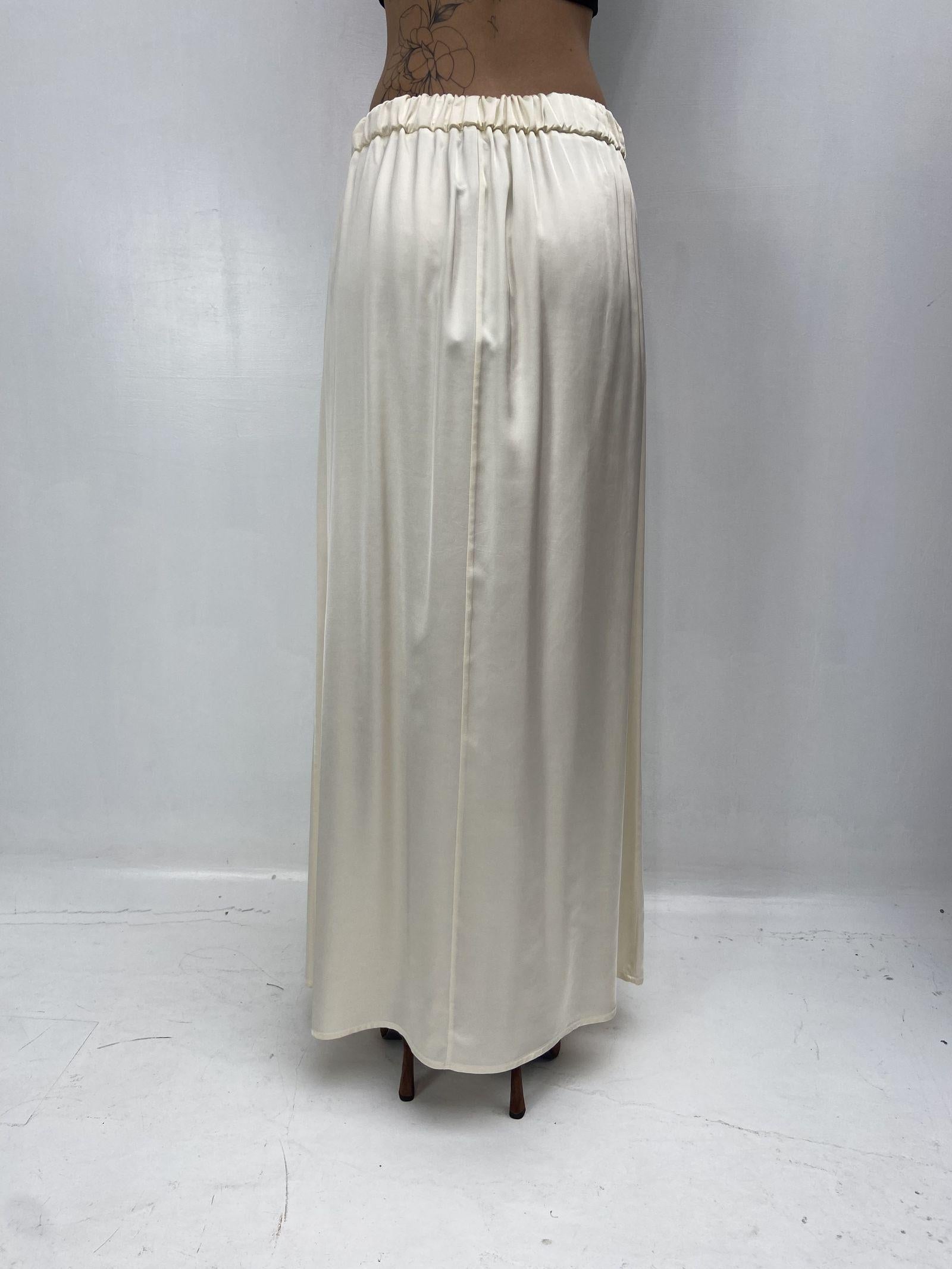 Gonna in raso con pieghe SK1027 PANNA OFELIA 