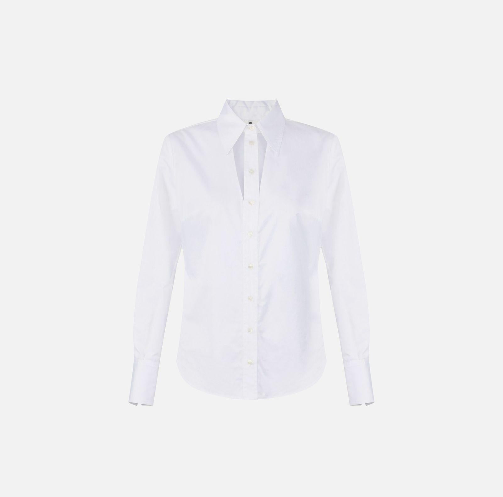 Camicia con cut-out e ricami - Elisabetta Franchi CA12861E2 100 ELISABETTA FRANCHI 