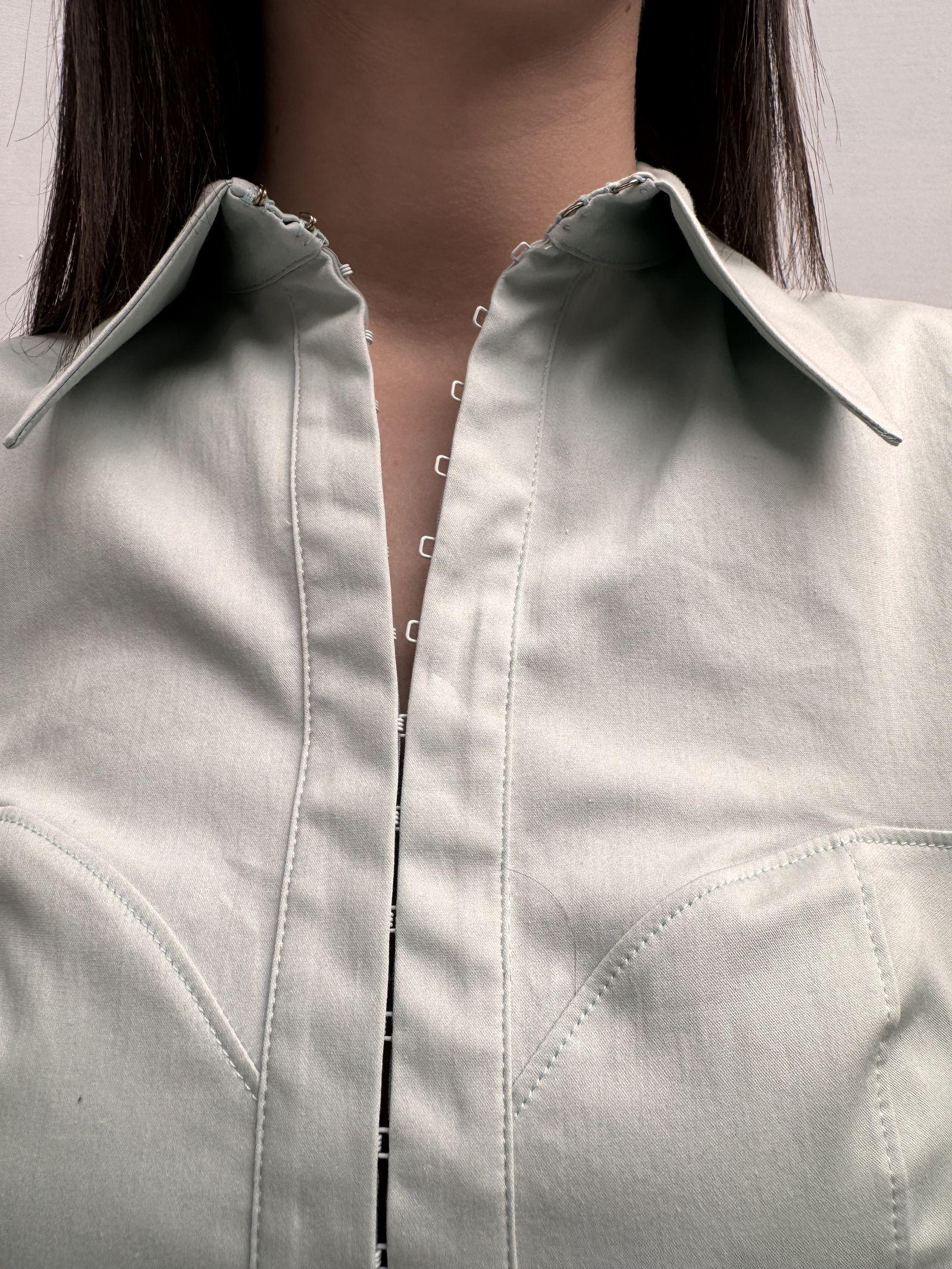 Camicia crop con gancetti - Elisabetta Franchi CA01841E1 BV9 ELISABETTA FRANCHI 