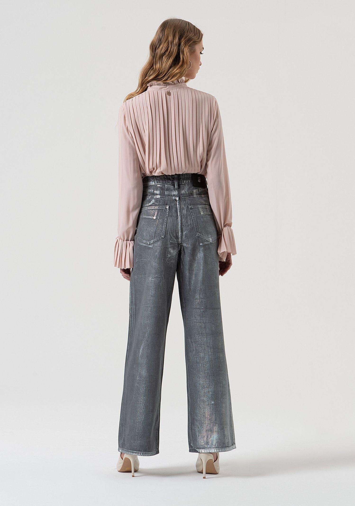 Jeans wide leg spalmato FR25WV2007D419O8 T59 FRACOMINA 