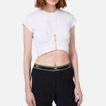 T- shirt cropped con zip MA00846E2 270 ELISABETTA FRANCHI 