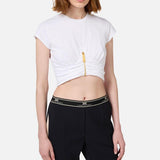 T- shirt cropped con zip MA00846E2 270 ELISABETTA FRANCHI 