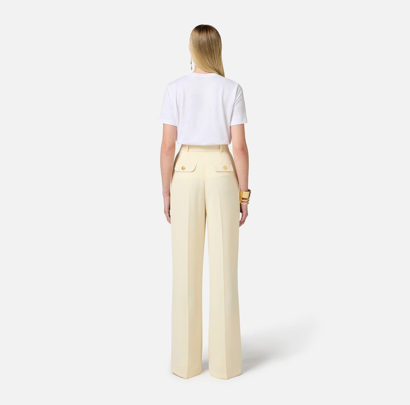 T-shirt con motivo botanico - Elisabetta Franchi MA00351E2 270 ELISABETTA FRANCHI 