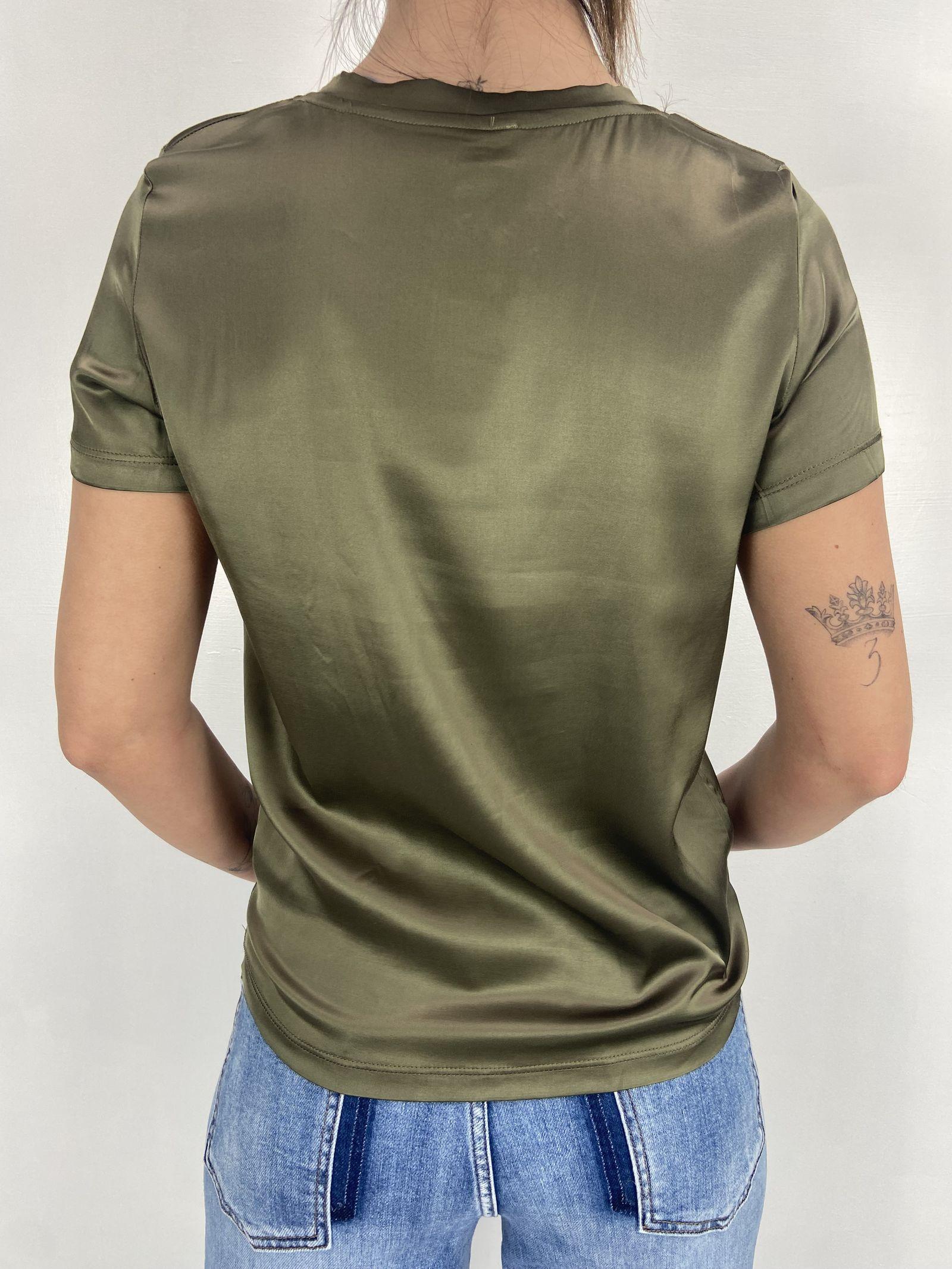 T-shirt lucida girocollo MM203633 MILITARE OFELIA 