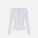 Maglia in jersey con gioiello - Elisabetta Franchi MD02962E3 360 ELISABETTA FRANCHI 