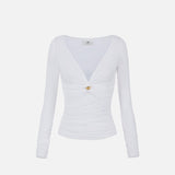 Maglia in jersey con gioiello - Elisabetta Franchi MD02962E3 360 ELISABETTA FRANCHI 