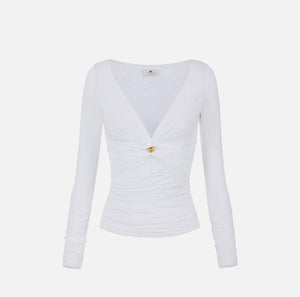 Maglia in jersey con gioiello - Elisabetta Franchi