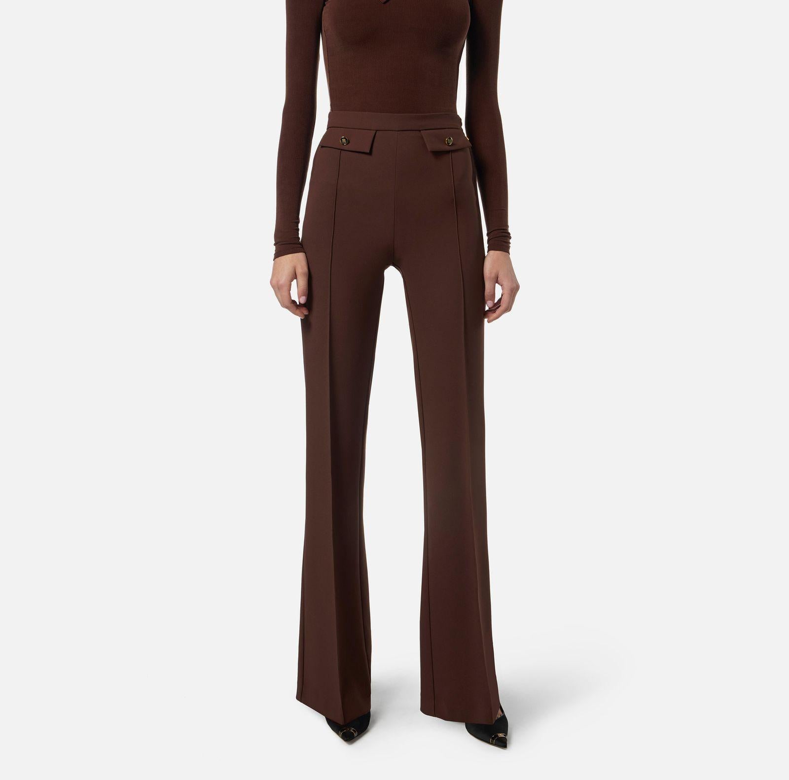 Pantalone palazzo con patte - Elisabetta Franchi PA12156E2 EA3 ELISABETTA FRANCHI 