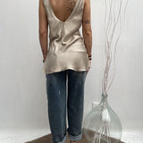Top satinato scollo profondo - Ofelia MS2007 BEIGE OFELIA 