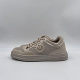 Sneakers in pelle con logo a contrasto