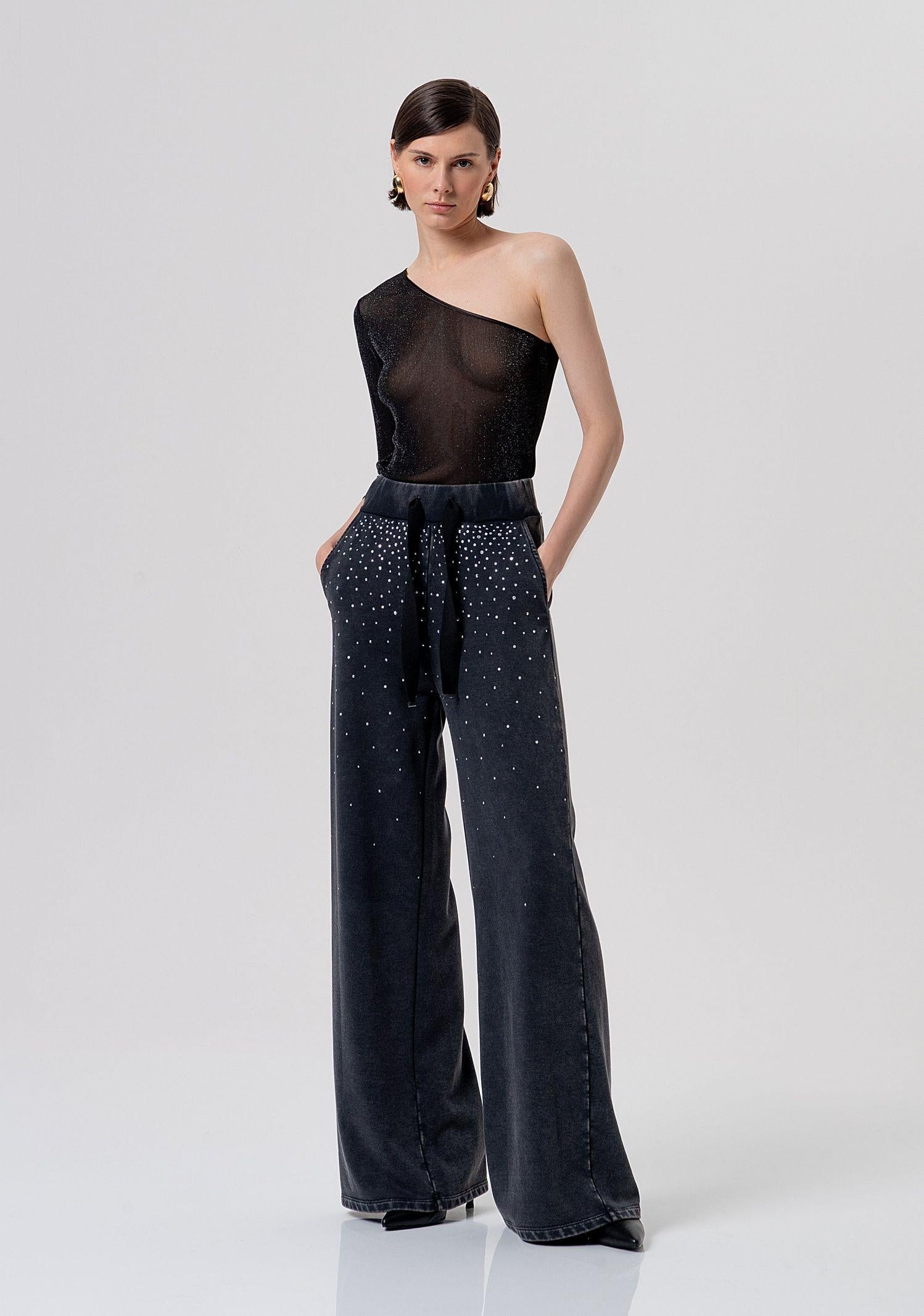 Pantalone felpa con strass - Fracomina FR26SV3033F40901 M30 FRACOMINA 