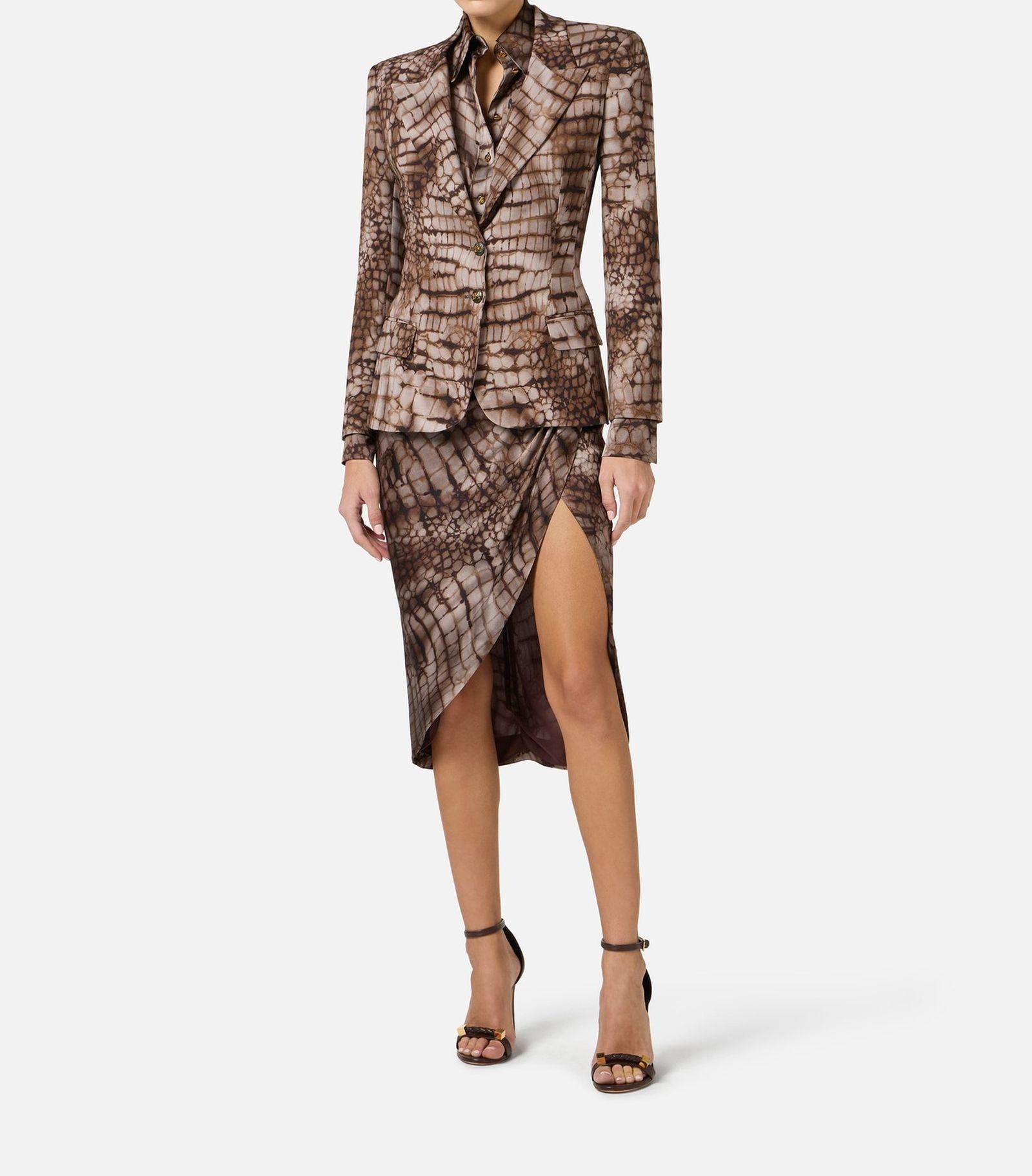 Giacca con stampa alligatore - Elisabetta Franchi GI20761E2 644 ELISABETTA FRANCHI 