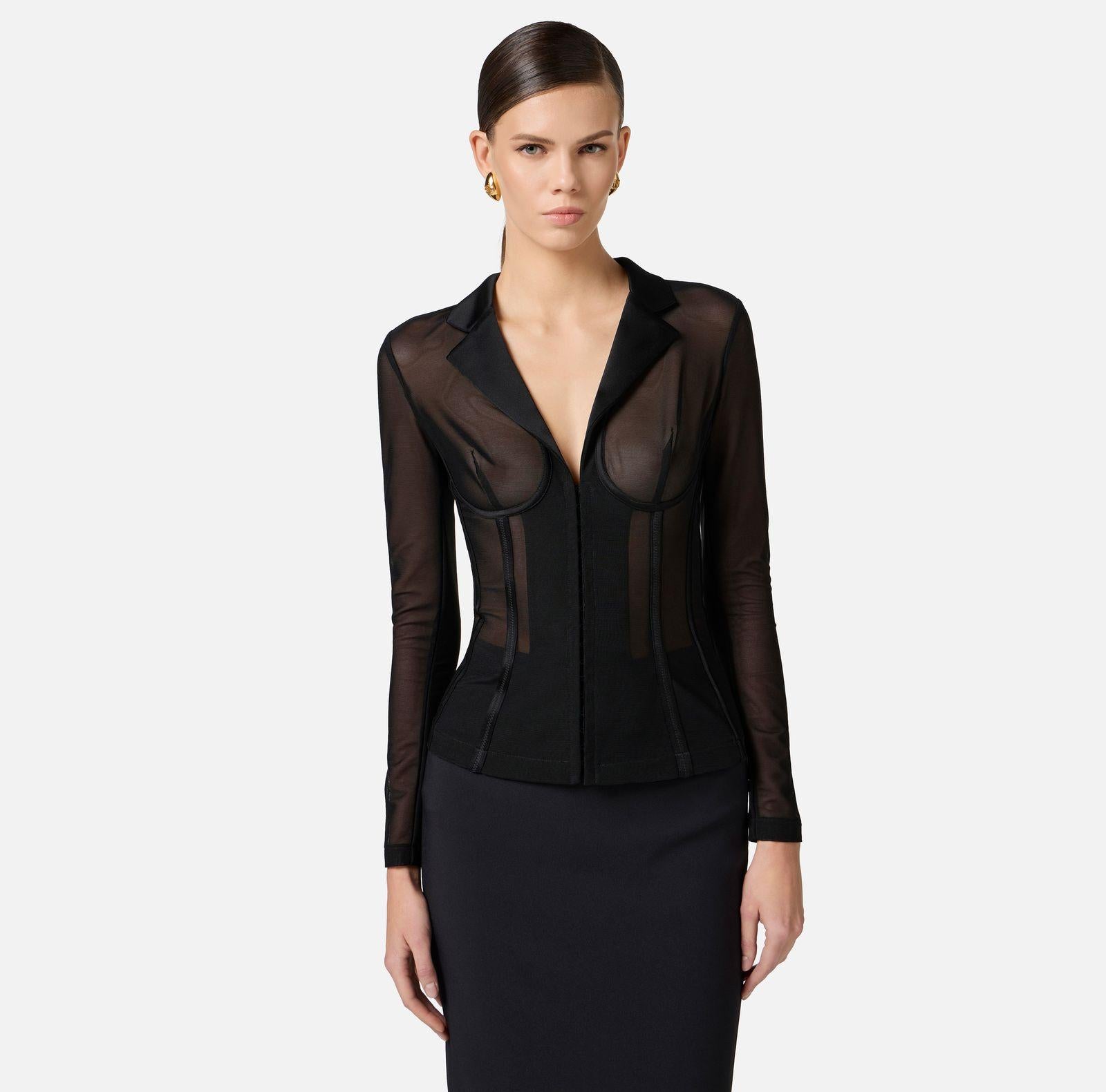 Giacca in tulle - Elisabetta Franchi GI13452E2 110 ELISABETTA FRANCHI 