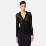 Giacca in tulle - Elisabetta Franchi GI13452E2 110 ELISABETTA FRANCHI 