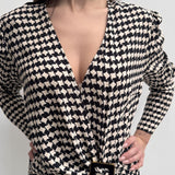 Abito stampa geometrica con fibbia - Elisabetta Franchi AB30827E2 685 ELISABETTA FRANCHI 