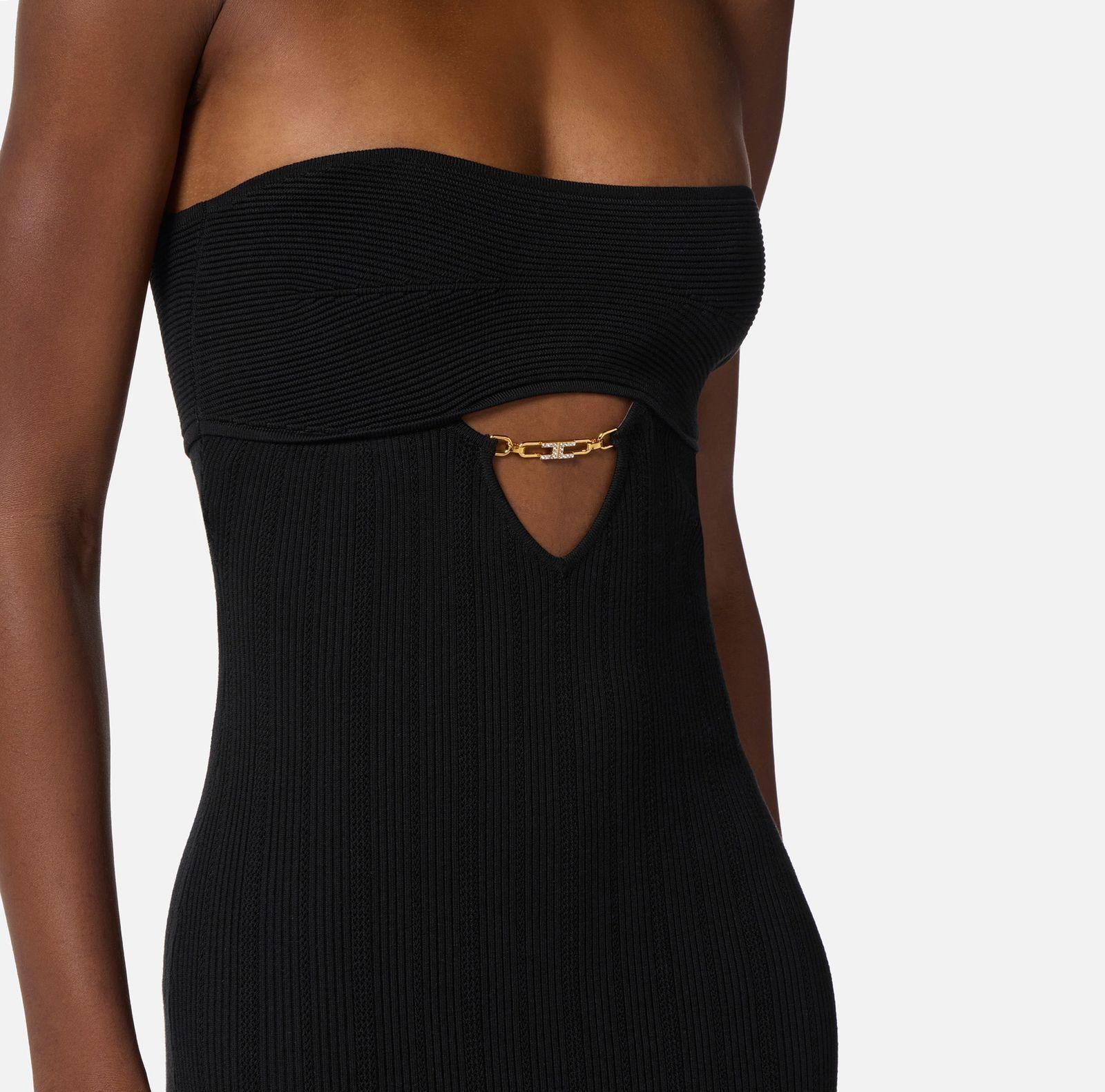 Abito con dettagli à jour - Elisabetta Franchi AM05B56E2 110 ELISABETTA FRANCHI 