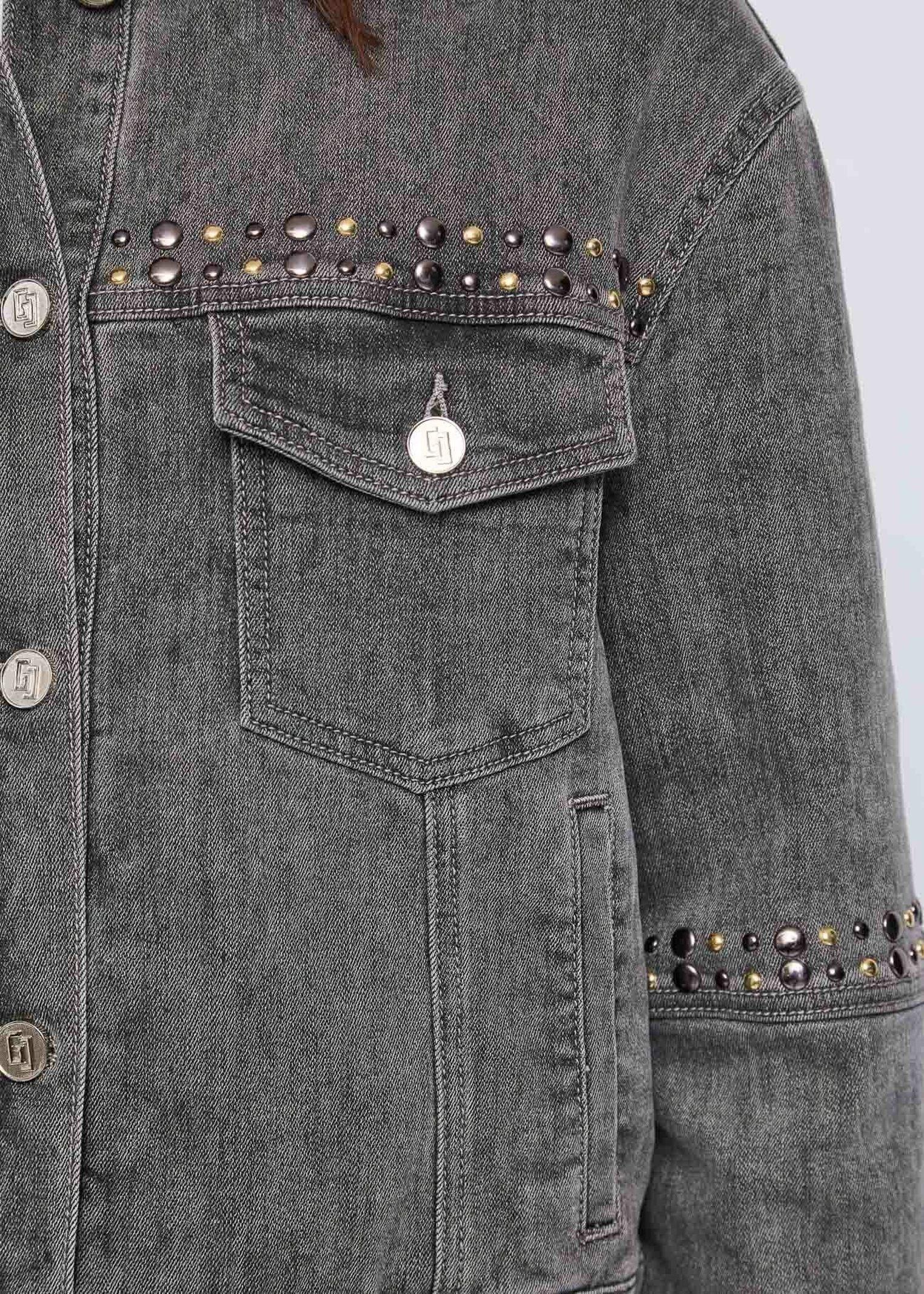 Giubbotto denim con borchie 521BD36003 00 GAUDI' 