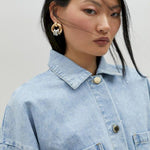 Giacca denim con strass MS2502004 0D0 MAITE 