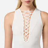 Abito con lacci criss-cross - Elisabetta Franchi AM55B52E1 360 ELISABETTA FRANCHI 