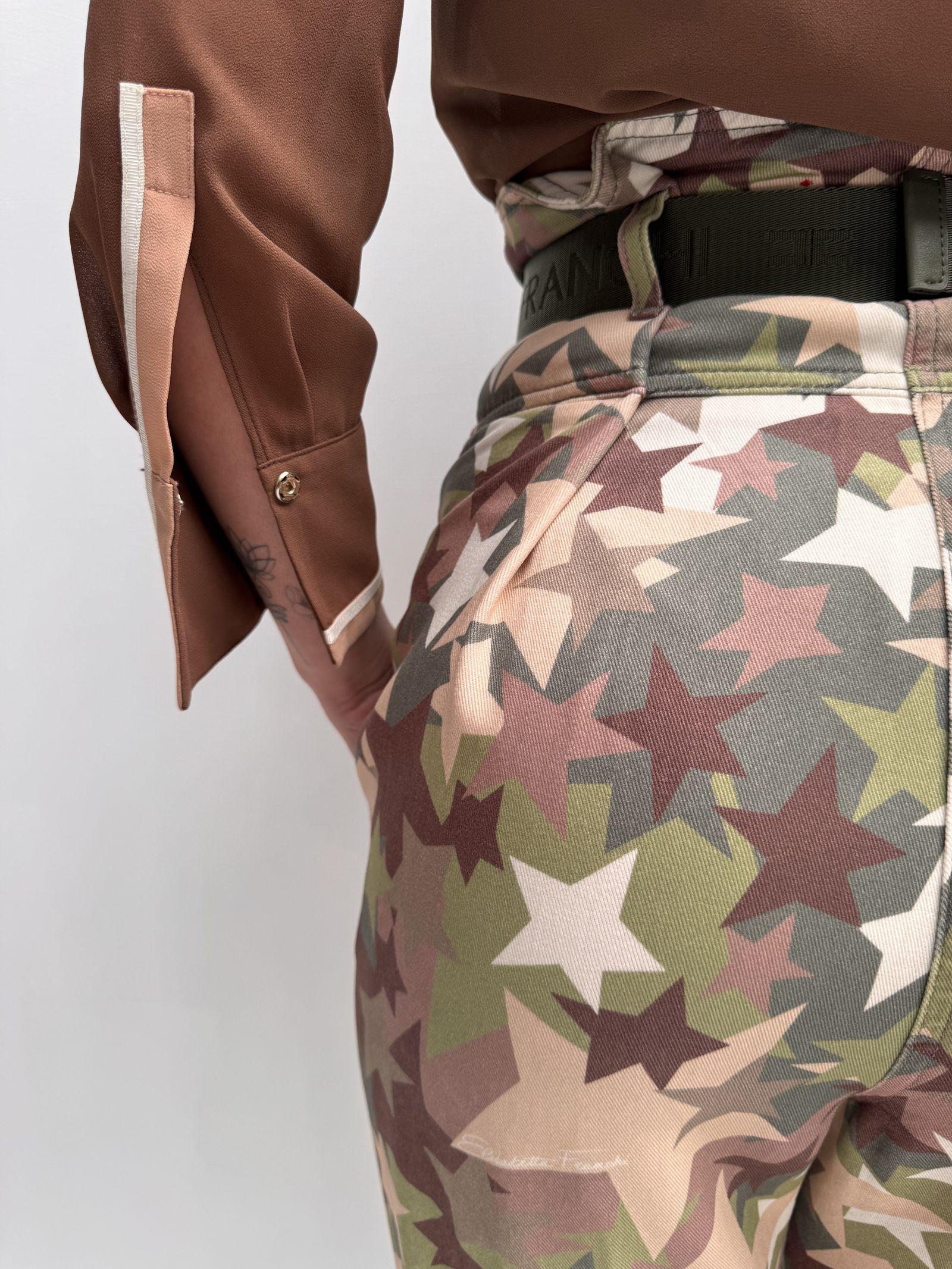 Pantalone camouflage con cintura - Elisabetta Franchi PJ73D06E2 W73 ELISABETTA FRANCHI 