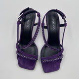 Sandalo scamosciato con strass
