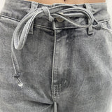 Jeans mom fit con coulisse - Ofelia LAF264 GRIGIO OFELIA 