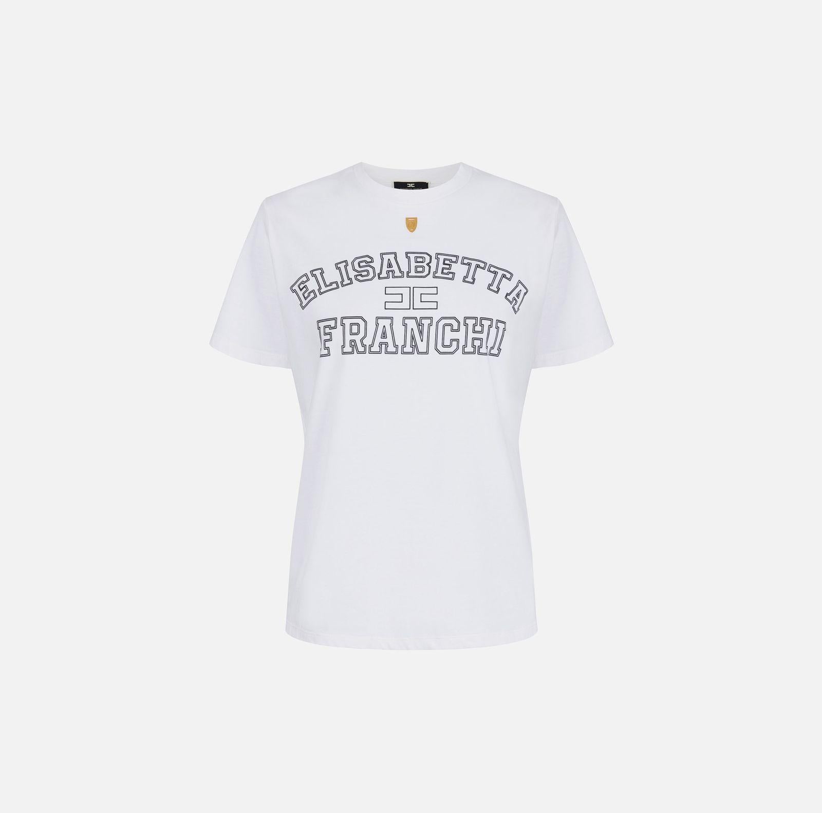 T-shirt con logo college - Elisabetta Franchi MA01546E2 270 ELISABETTA FRANCHI 