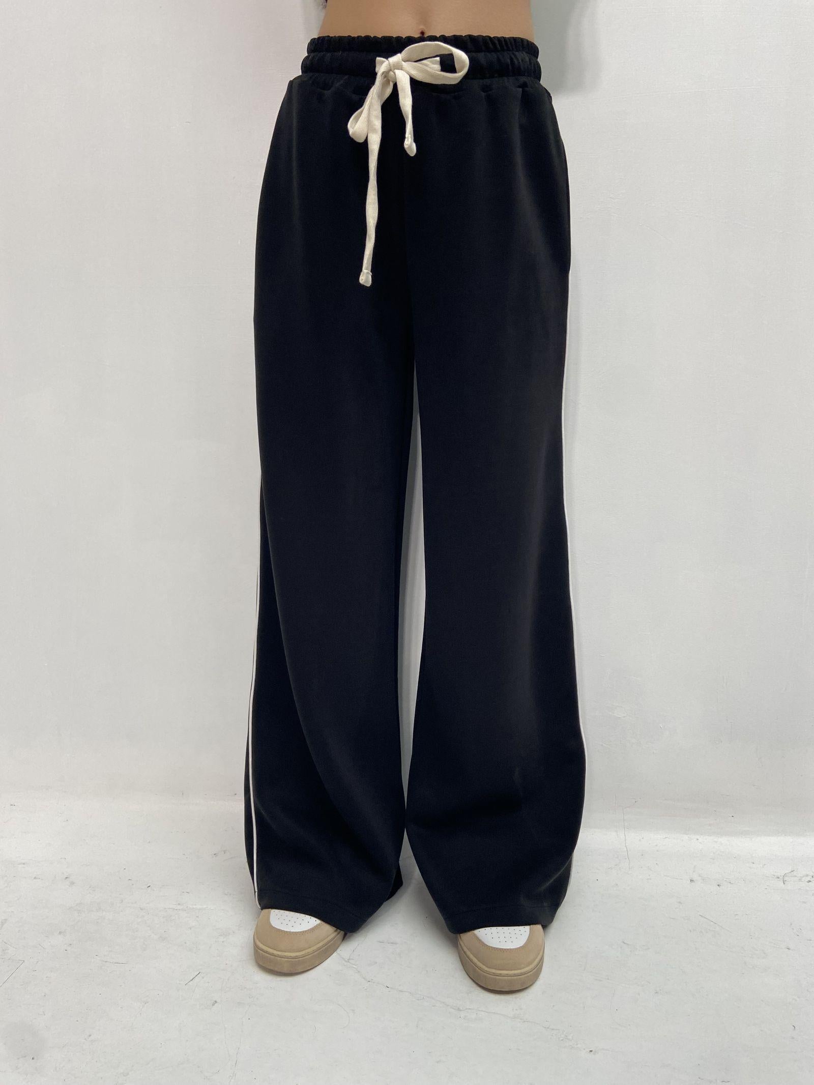 Pantalone gamba ampia Z6034 NERO OFELIA 