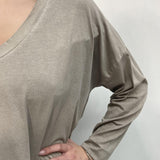 T-shirt scollo a V 2831 CREMA OFELIA 